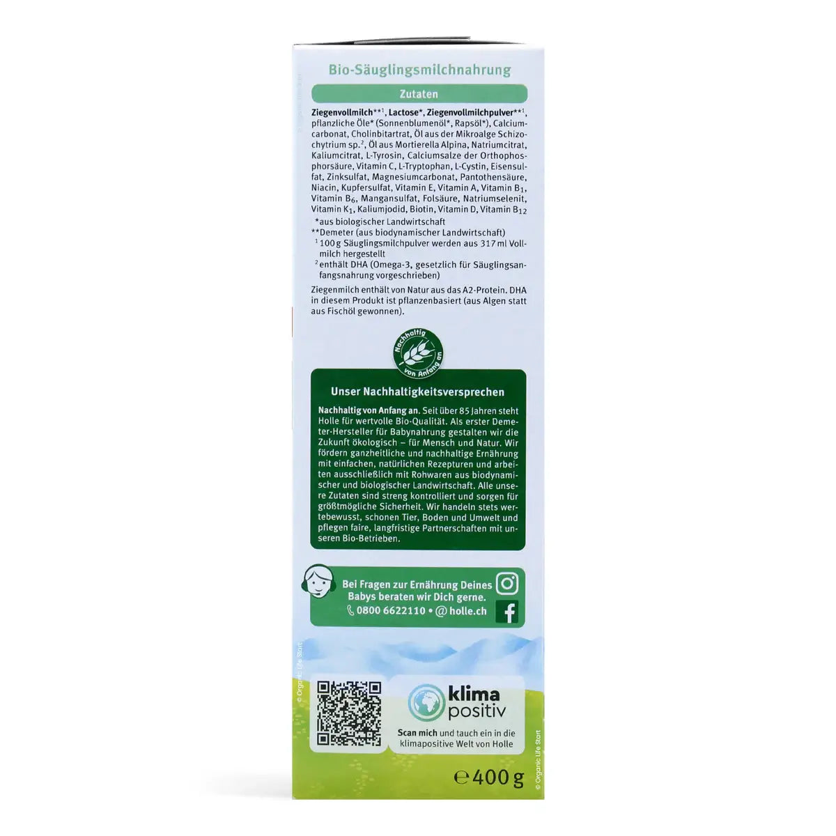 Holle 1 Organic Goat Milk Formula (0-6 months) 400g