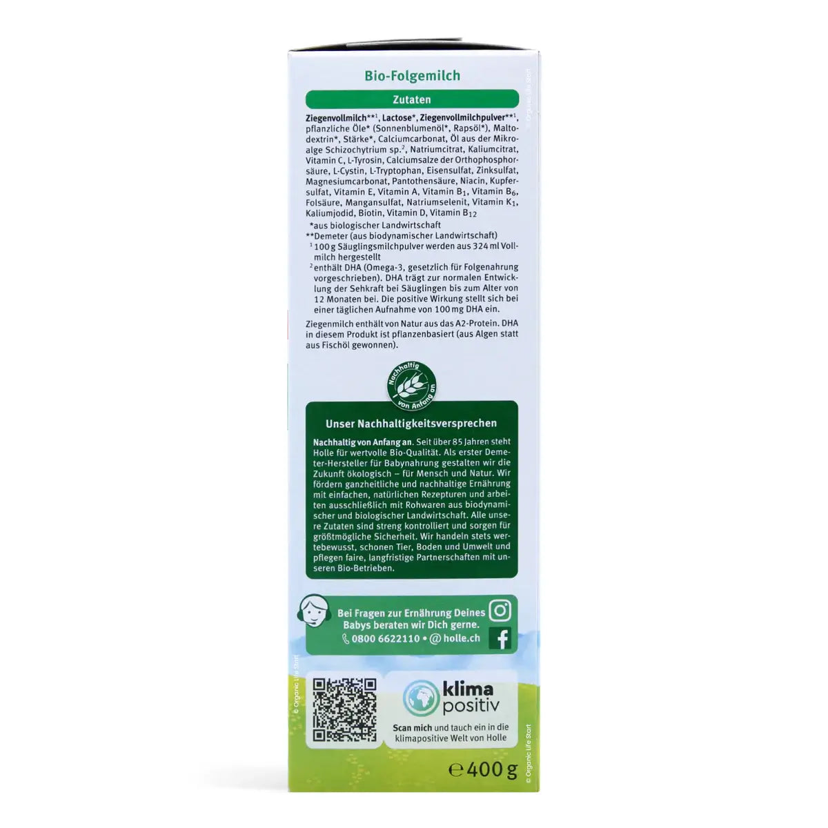 Holle 2 Organic Goat Milk Formula (6-10 months) 400g