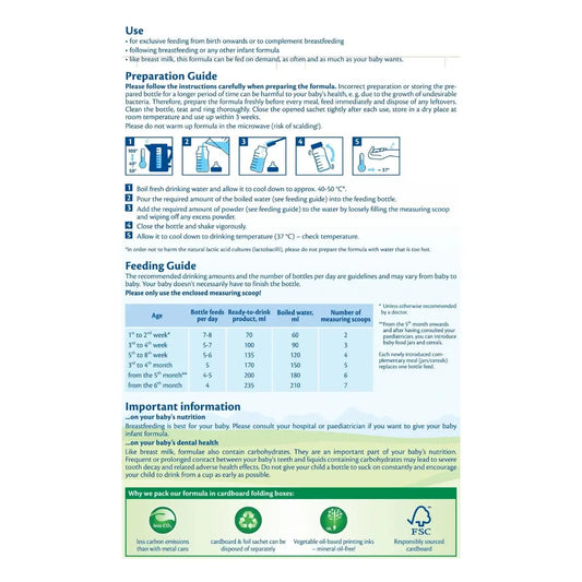 Fórmula infantil orgánica combinada HiPP alemana etapa 1 300g