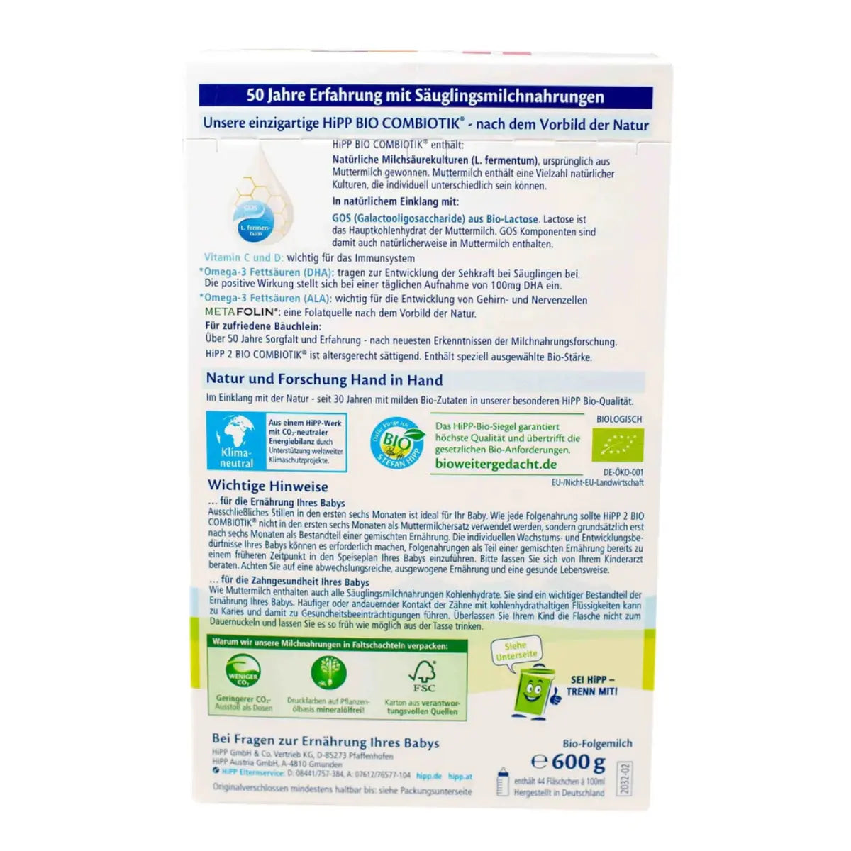 HiPP German 2 Organic Combiotic Formula (6-12 months) 800g