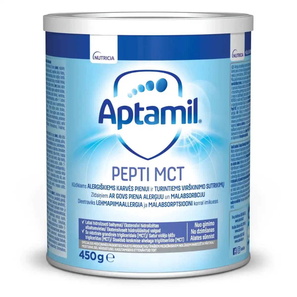 Mleko modyfikowane Aptamil Pepti MCT dla niemowląt 450g