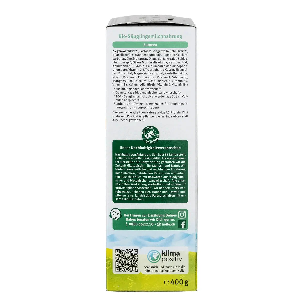 Holle PRE Organic Goat Milk Formula (0-6 months) 400g