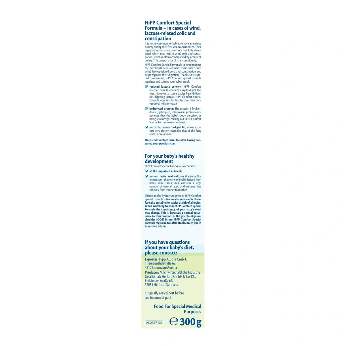 HiPP German Organic Comfort Special Formula 300g