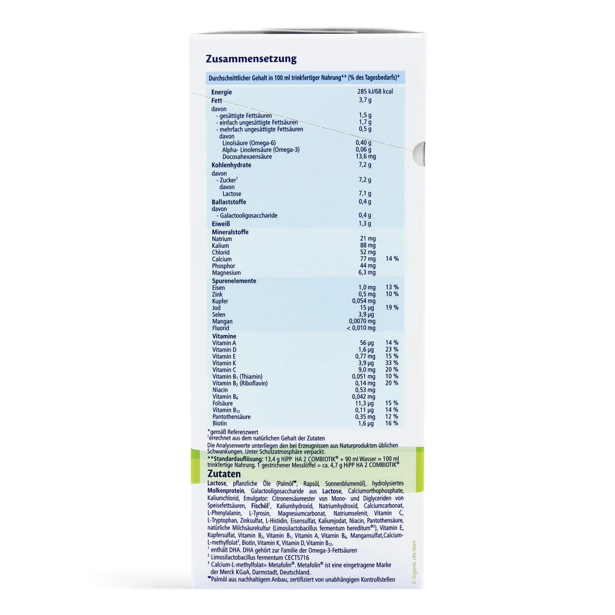 HiPP Fase 2 Hypoallergeen (HA) Biologische Babymelk 600g