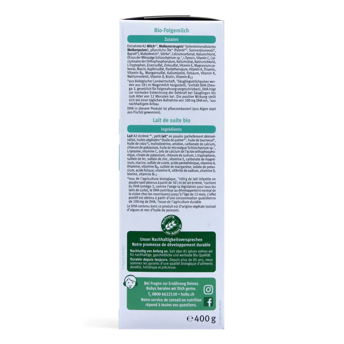 Holle 2 Organic A2 Formula (6-12 months) 400g