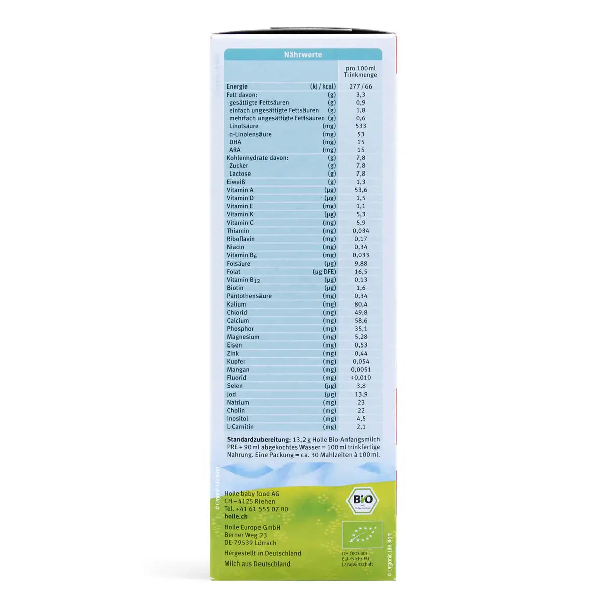 Holle PRE Organic Formula (0-6 months) 400g