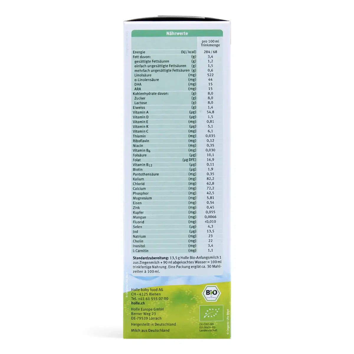 Holle 1 Organic Goat Milk Formula (0-6 months) 400g