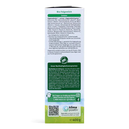 Holle 2 Organic Goat Milk Formula (6-10 months) 400g