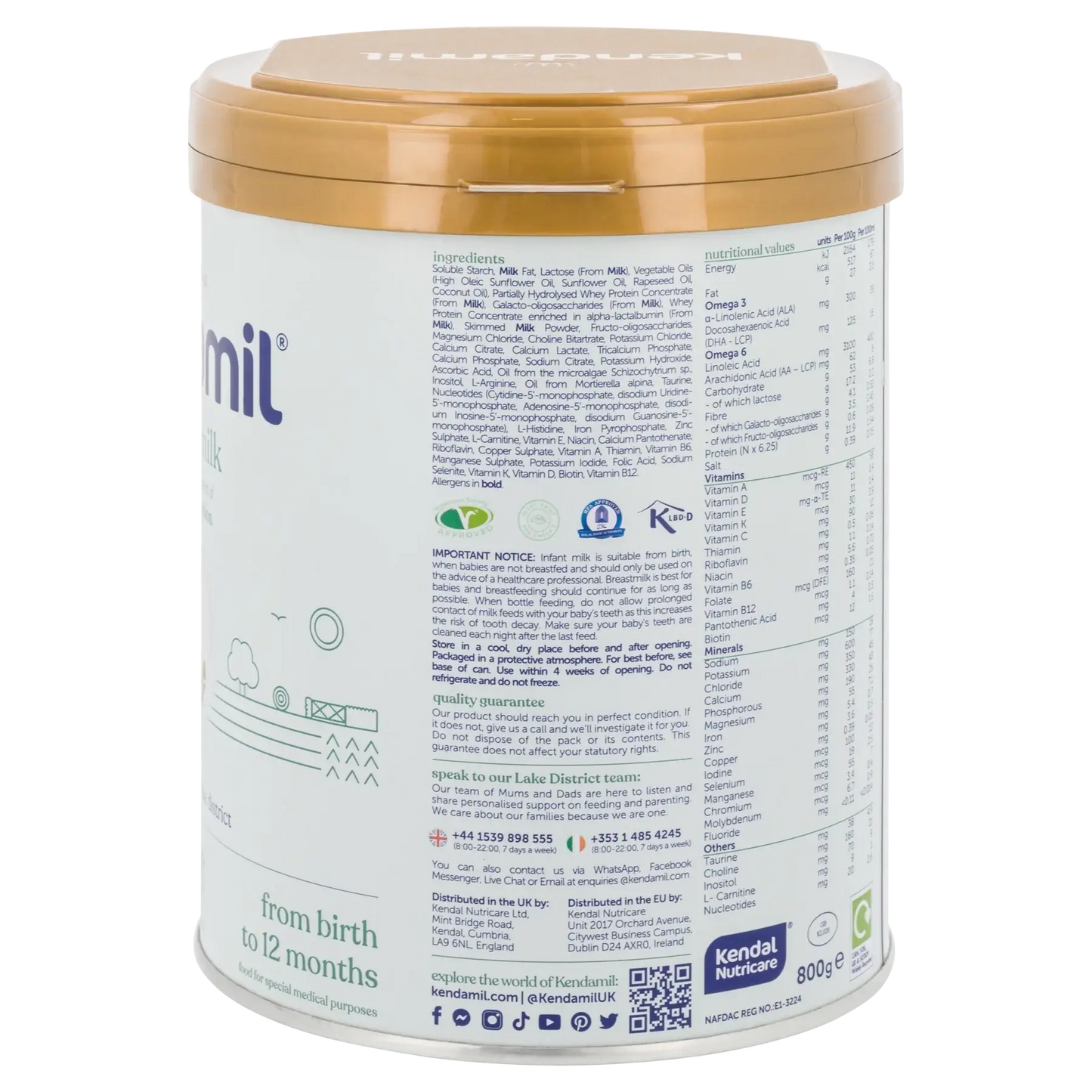 Kendamil Komfort Babynahrung von Geburt an 800g