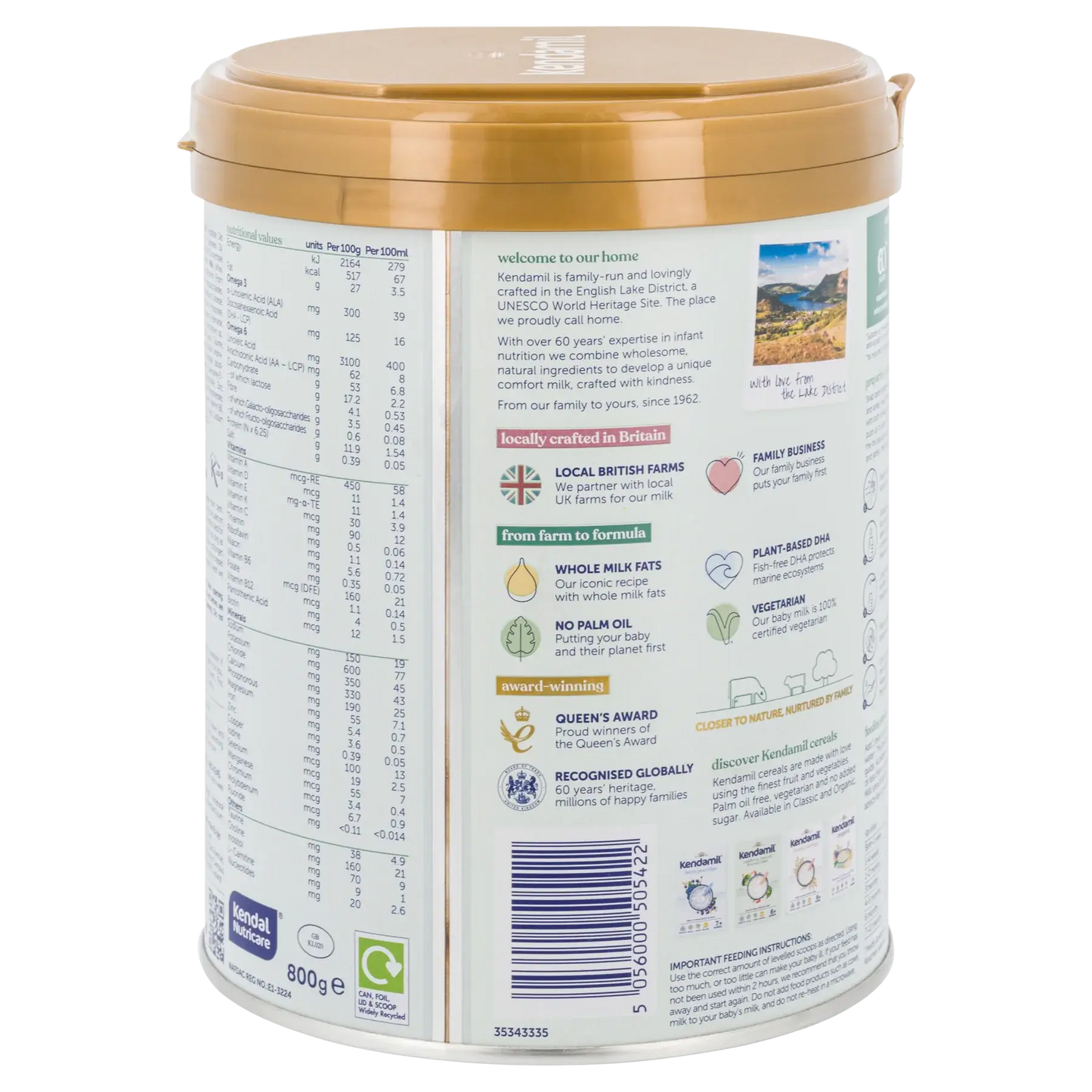 Kendamil Komfort Babynahrung von Geburt an 800g