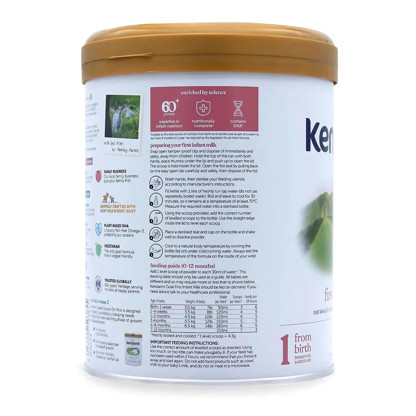 Kendamil Latte in Polvere per Neonati a Base di Latte di Capra Fase 1 800g