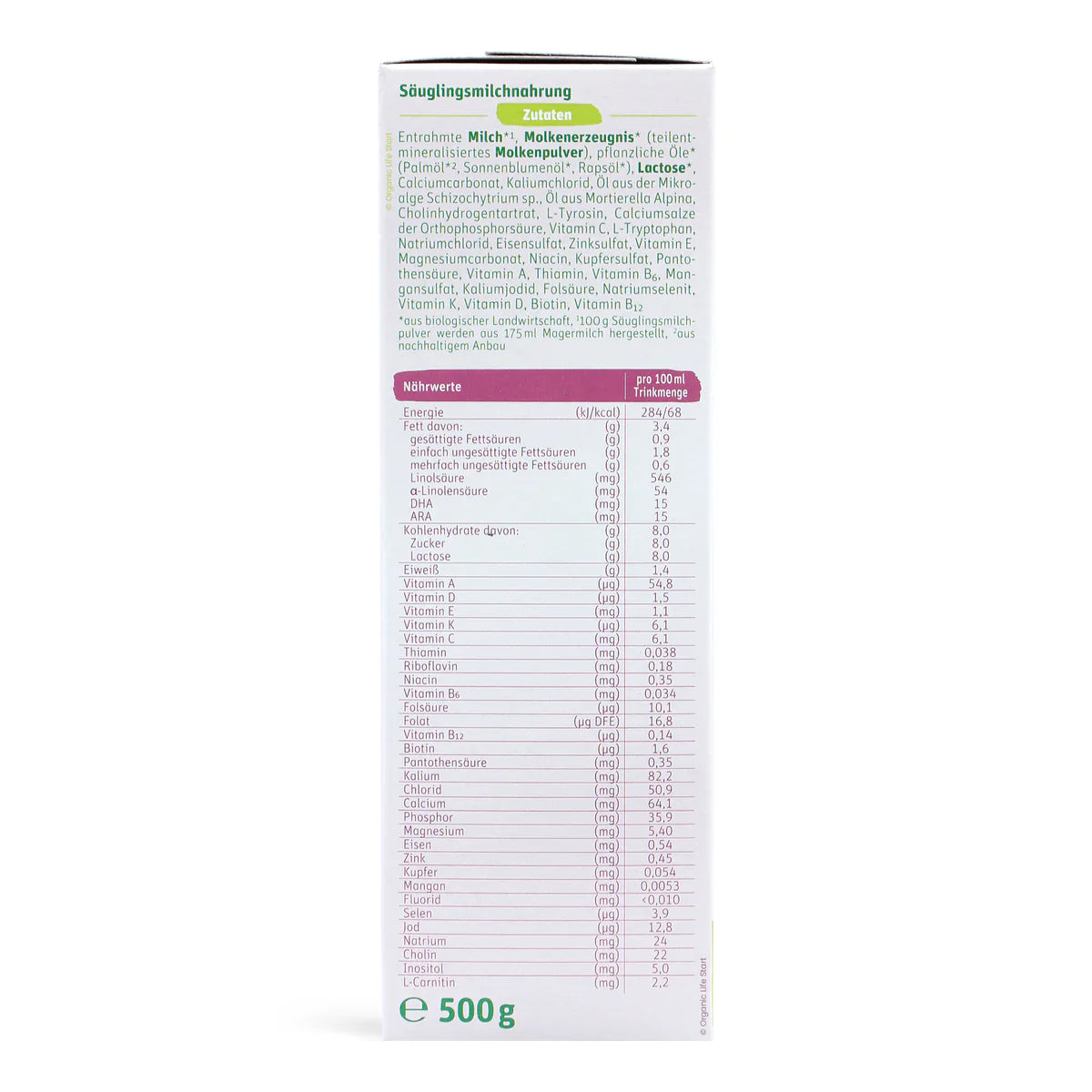 Lebenswert Bio Stage 1 Organic Baby Formula 500g