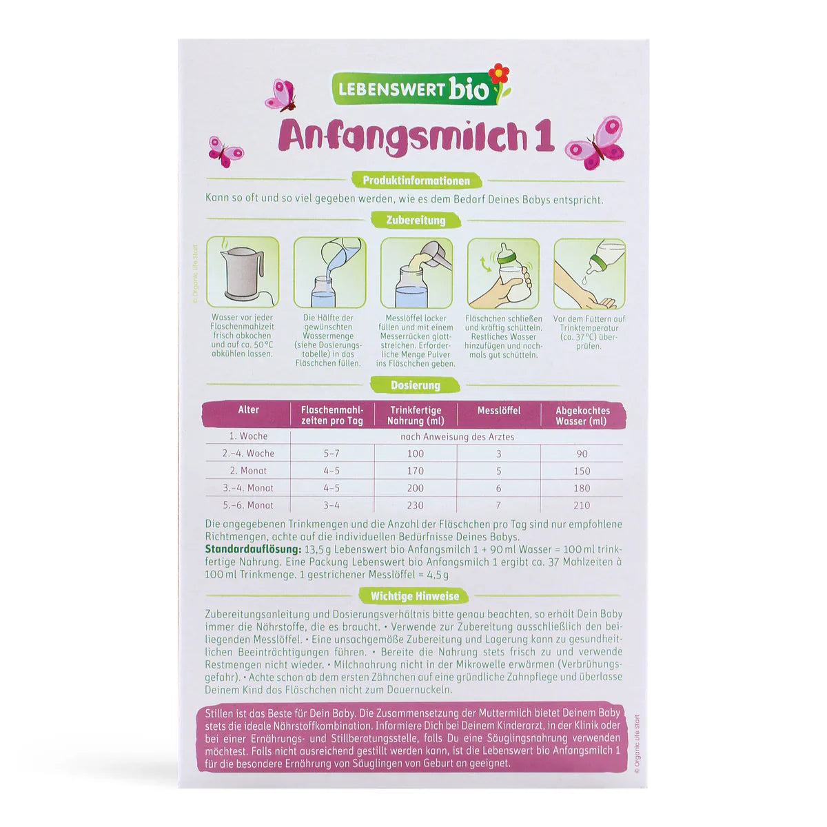 Lebenswert Bio Stage 1 Organic Baby Formula 500g