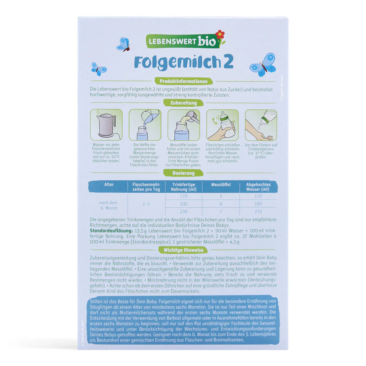 Lebenswert Bio Stage 2 Organic Baby Formula 500g