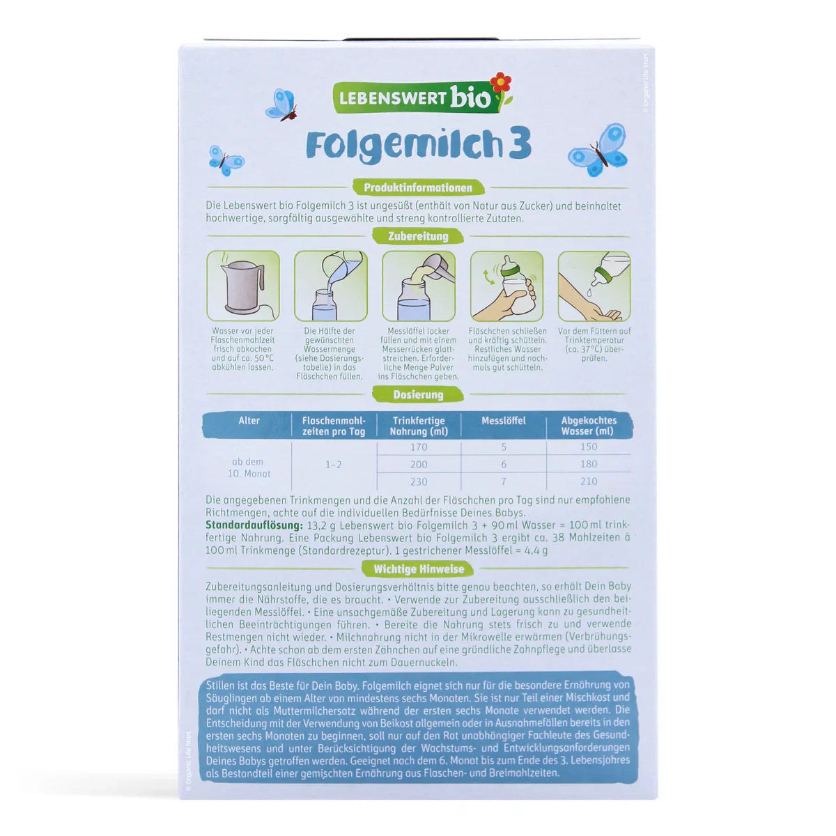 Lebenswert Bio Stage 3 Organic Baby Formula 500g