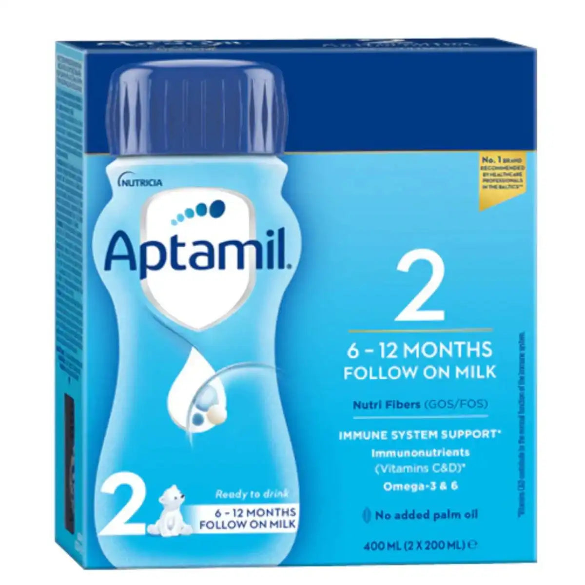 Aptamil Mleko Modyfikowane dla Niemowląt Etap 2 Gotowe do Podania 400 ml (2 x 200 ml)
