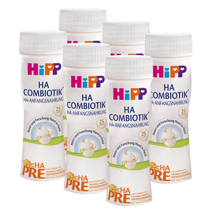 HiPP Niemiecka Mieszanka dla Niemowląt Etap PRE Hipoalergiczna (HA) Gotowa do Podania Organiczna Mleczna Mieszanka 200 ml (18 SZTUK)
